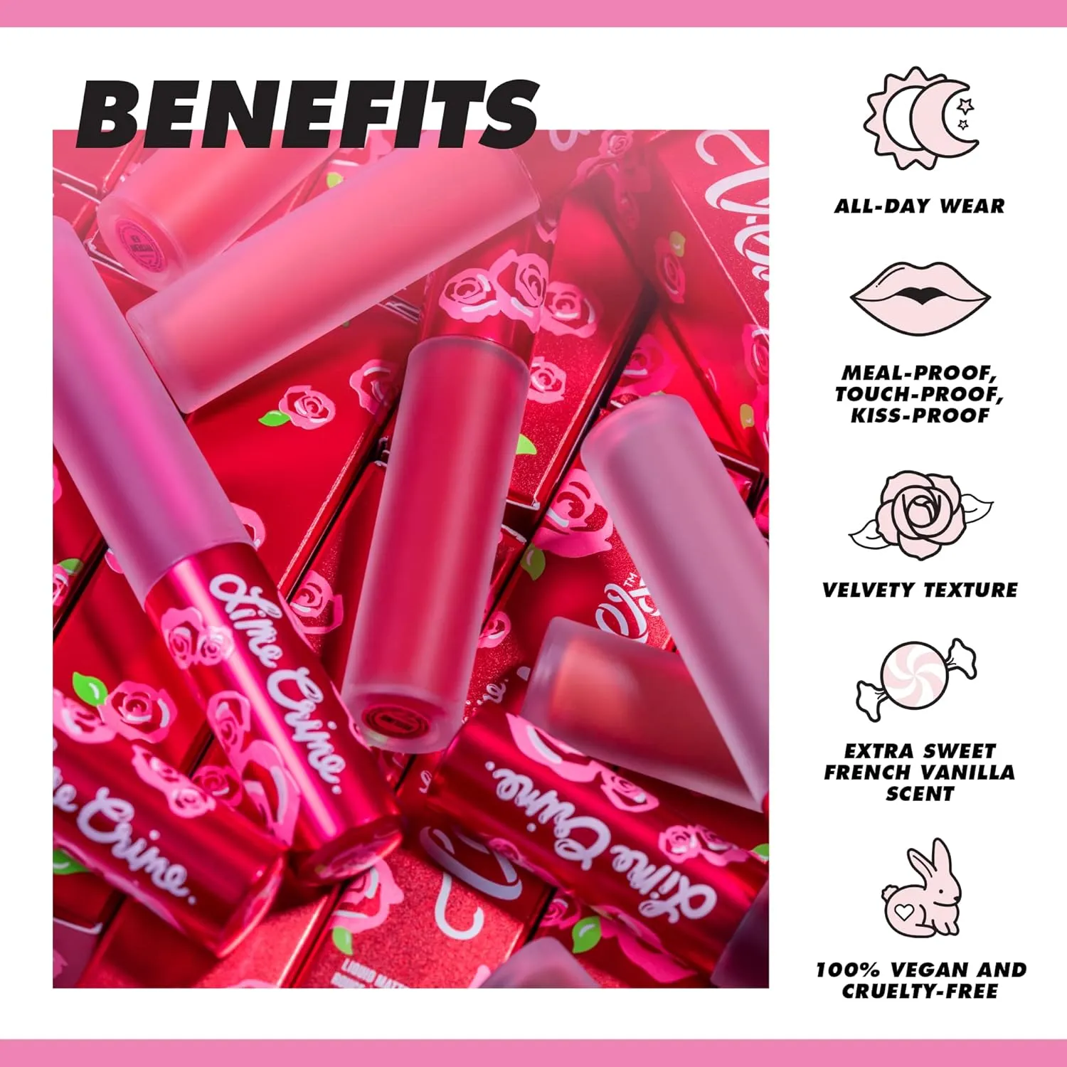 Lime Crime Velvetines Liquid Matte Lipstick, Bloodmoon (Deepest Blood Red) - Bold, Long Lasting Shades & Lip Lining - Stellar Color & High Comfort for All-Day Wear - Talc-Free & Paraben-Free