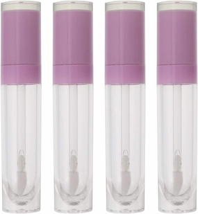 Lip Gloss Clear Lip Plumper Gloss Clear 4pcs Cute Empty Lip Gloss Tubes Refillable Lip Balm Bottles Dispensers Clear Cosmetic Containers 8ml Black Chapstick Containers Dispenser Container ( Color : Pu