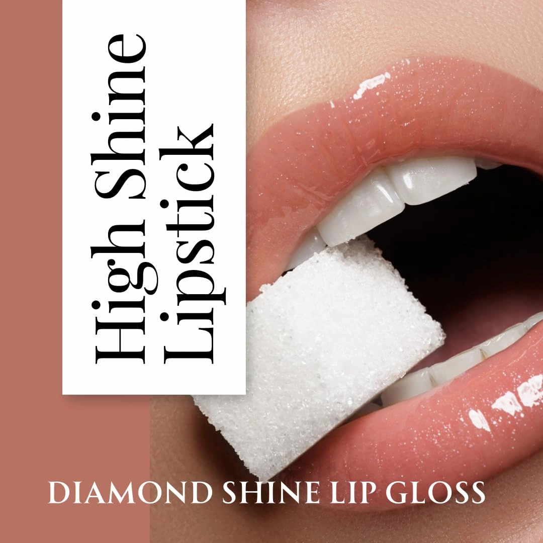 Lip Gloss, Non-Sticky, High Shine Finish Liquid Lipstick, Peachy Pink (Love Rose)
