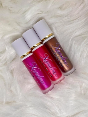 Lipgloss Fruit Flavored Lip Gloss - Lipstick in Red, Purple & Brown - Makeup Cosmetic (3pcs magic lip)