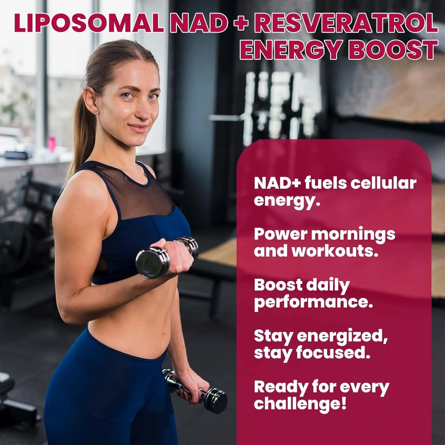 Liposomal NAD Supplement - 1200mg NAD  Liquid Drops for Women & Men with Resveratrol, Black Pepper Extract - Support Anti-Aging, Brain & Cellular Mitochondrial Health - 2 Fl Oz, Strawberry Flavor