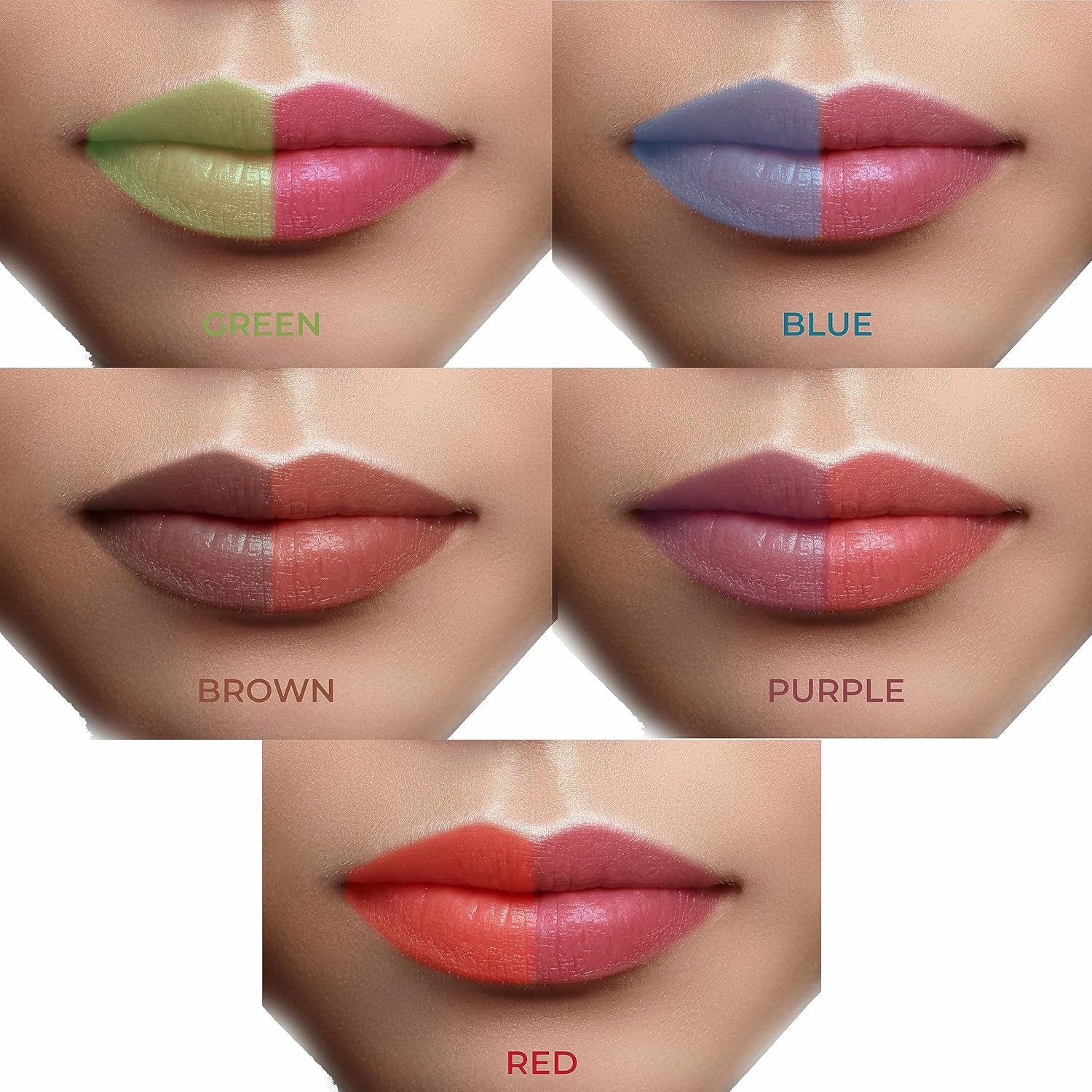 Lipstick pH Color Changing Long Lasting (Black, Yellow, Light Blue, Pink, Orange (Pack of 5))