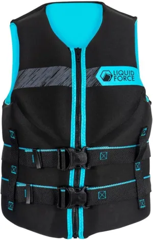 Liquid Force 2025 Women's Classic Hinge (Black/Aqua) CGA Life Jacket