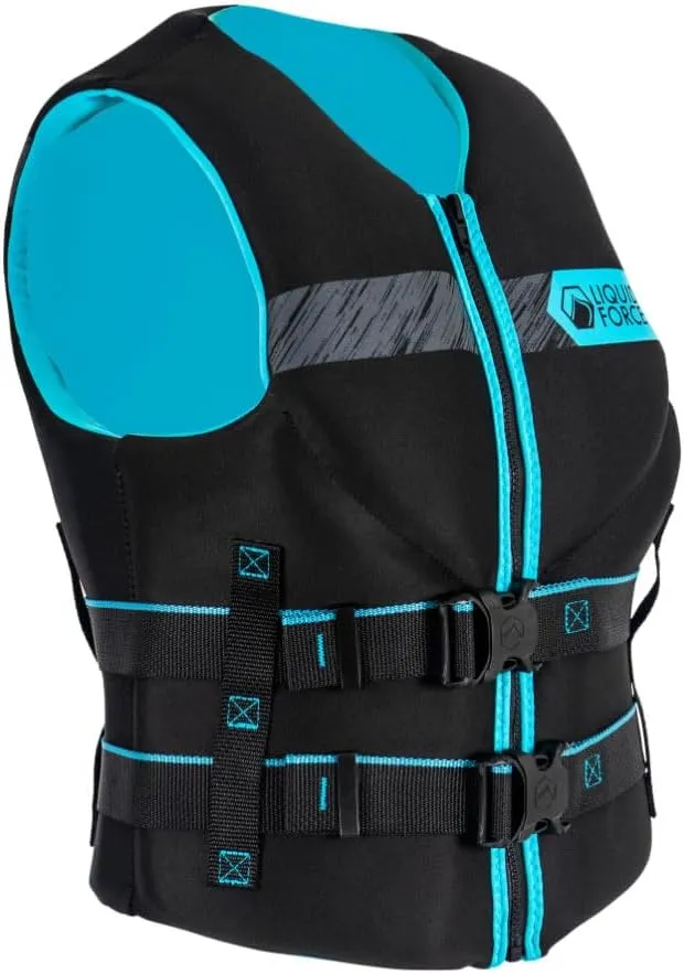 Liquid Force 2025 Women's Classic Hinge (Black/Aqua) CGA Life Jacket