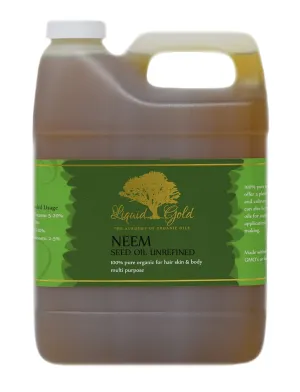 Liquid Gold inc 32 Fl.oz Premium Neem Oil Hair Growth & Scalp Skin Care Moisturizer Organic Cold Pressed