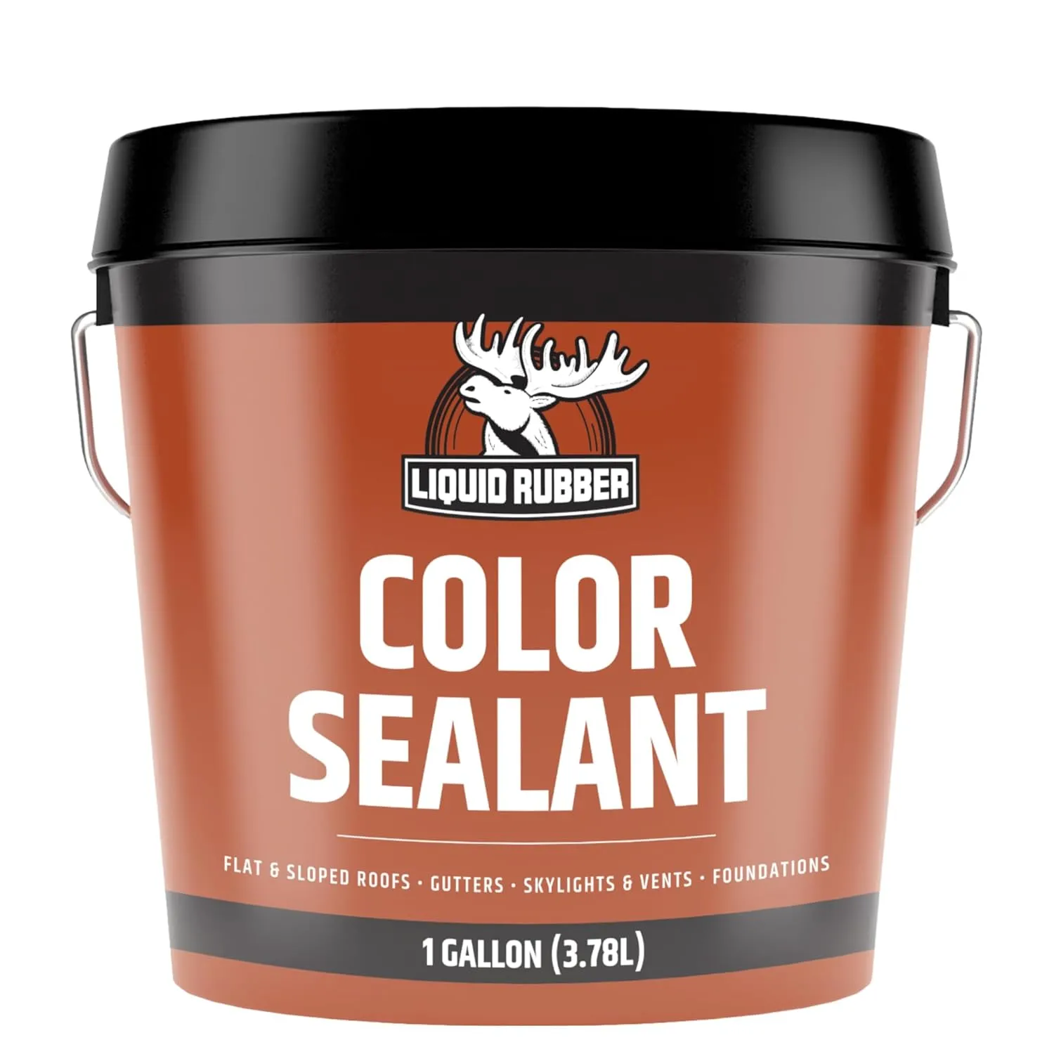 Liquid Rubber Color Waterproof Sealant - Elastomeric Roofing Coating for Flat or Slope Roofs & Foundations - DIY Paint & Leak Repair Membrane Compatible with Metal & Concrete - Barn Red, 1 Gallon