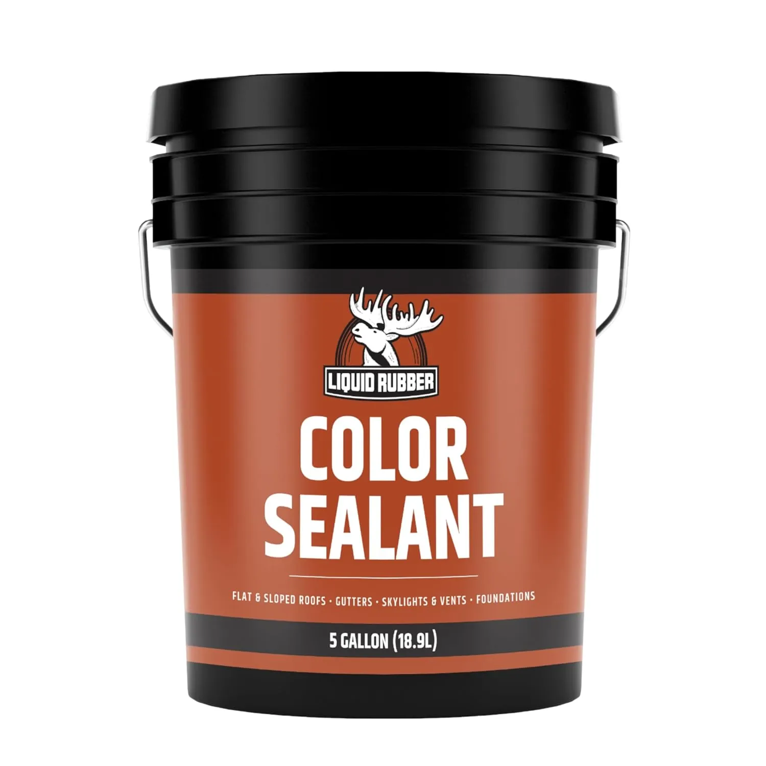 Liquid Rubber Color Waterproof Sealant - Elastomeric Roofing Coating for Flat or Slope Roofs & Foundations - DIY Paint & Leak Repair Membrane Compatible with Metal & Concrete - Light Gray, 5 Gallon