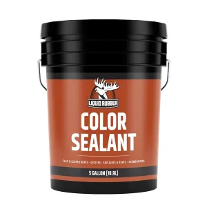 Liquid Rubber Color Waterproof Sealant - Elastomeric Roofing Coating for Flat or Slope Roofs & Foundations - DIY Paint & Leak Repair Membrane Compatible with Metal & Concrete - Light Gray, 5 Gallon