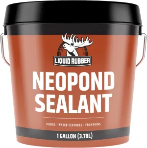 Liquid Rubber NeoPond Waterproof Pond Sealant - Fish and Plant Safe Waterproofing Membrane Sealer for Ponds and Water Features, Black, 1 Gallon