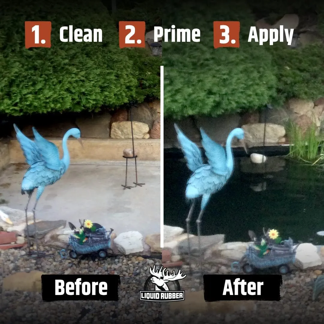 Liquid Rubber NeoPond Waterproof Pond Sealant - Fish and Plant Safe Waterproofing Membrane Sealer for Ponds and Water Features, Black, 1 Gallon