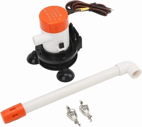 Live Bait Aerator Pump , Foam Filter System Bottom Suction Cup Livewell Pump Submersible for Marine