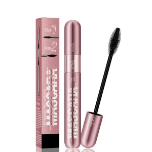 Long Lasting Volume Waterproof Mascara,Smudge-Proof Natural Eye Makeup,4D Silk Fiber Lash Mascara, 5x Volume and Lengthening