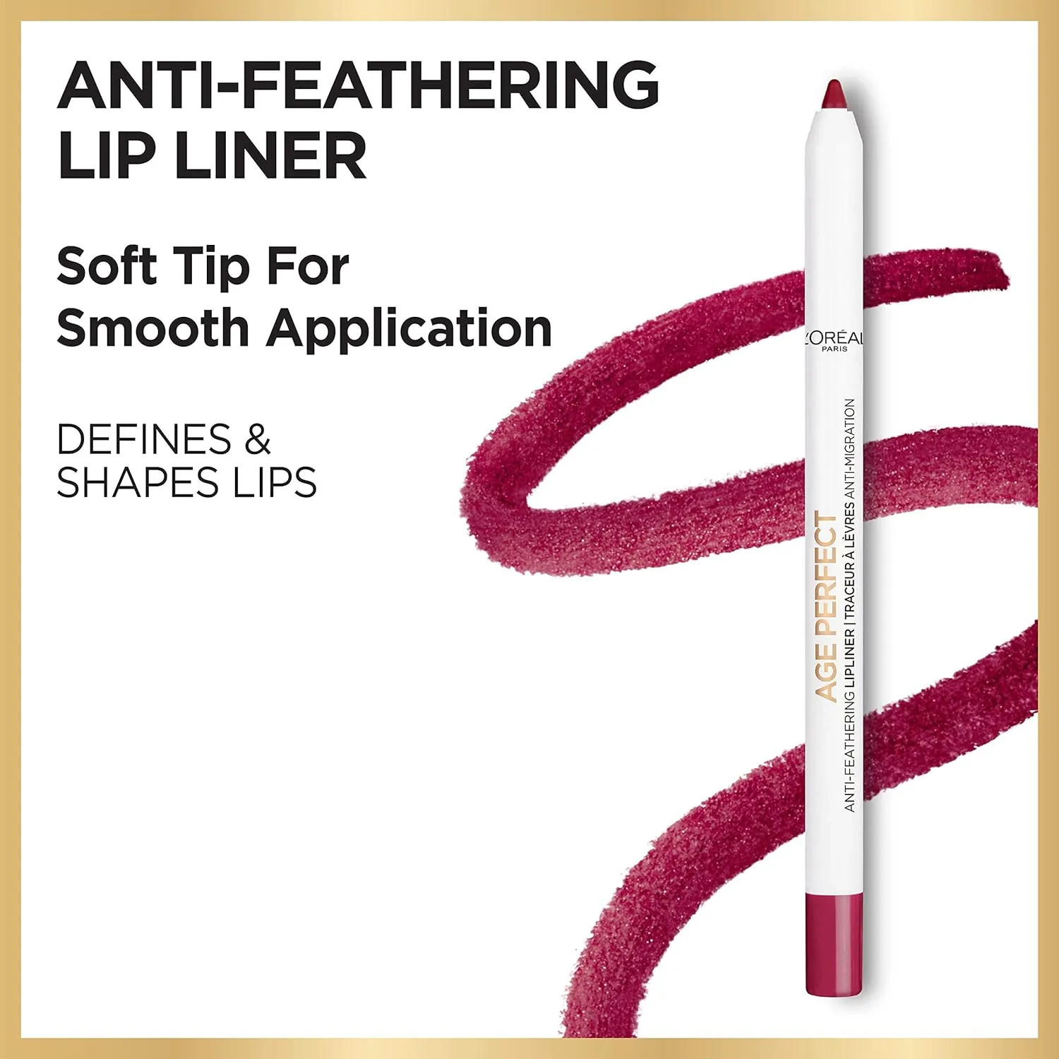 L’Oréal Paris Age Perfect Anti-Feathering Lip Liner, Rich Cranberry
