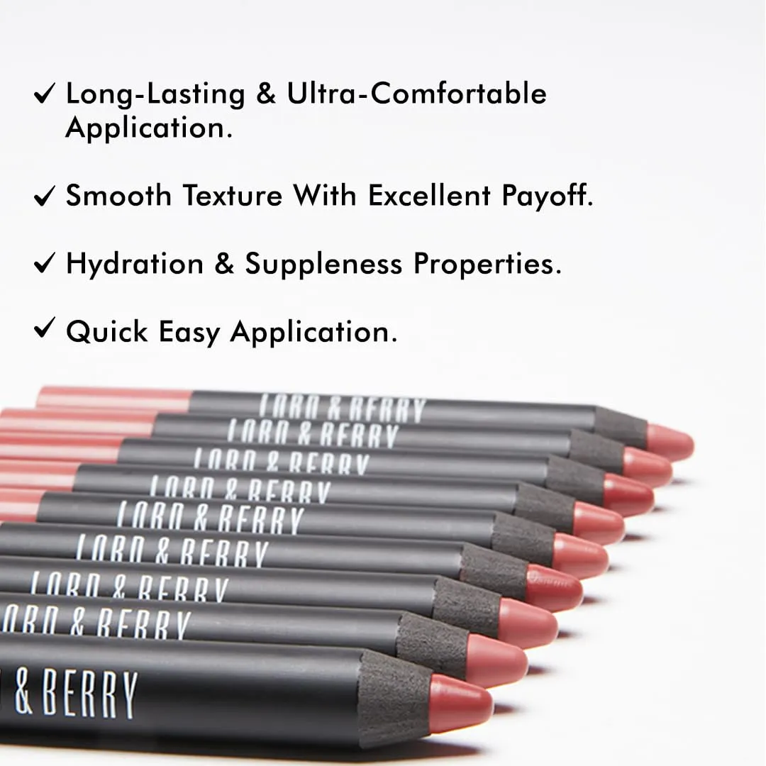 Lord & Berry 20100 Crayon Matte Lipsticks Intense Color With Soft & Creamy Touch Enriched With Vitamin E Hydrating Long Lasting Lipstick For Women, Vegan & Cruelty Free Makeup Set
