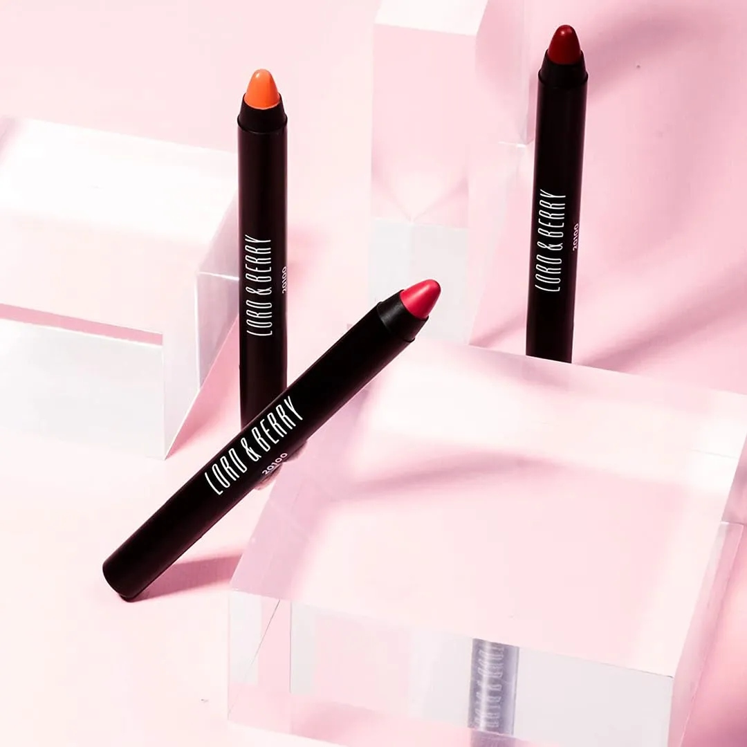 Lord & Berry 20100 Crayon Matte Lipsticks Intense Color With Soft & Creamy Touch Enriched With Vitamin E Hydrating Long Lasting Lipstick For Women, Vegan & Cruelty Free Makeup Set