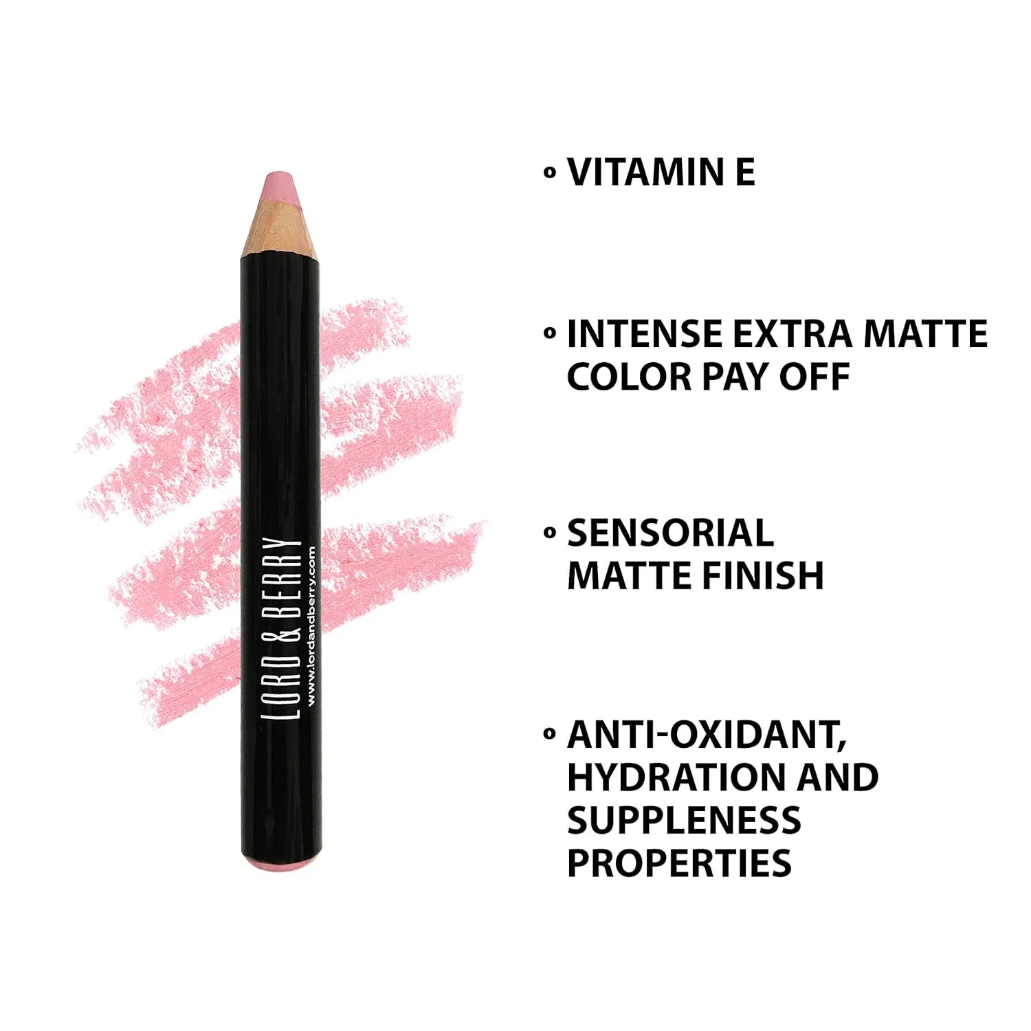 Lord & Berry MAXIMATTE Crayon Matte Lipsticks Intense Color With Soft & Creamy Touch Enriched With Vitamin E Hydrating Long Lasting Lipstick For Women, Vegan & Cruelty Free Makeup