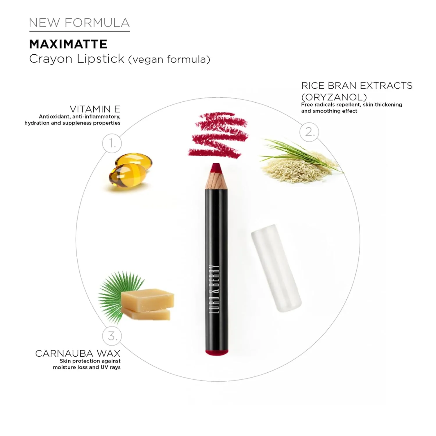 Lord & Berry MAXIMATTE Crayon Matte Lipsticks Intense Color With Soft & Creamy Touch Enriched With Vitamin E Hydrating Long Lasting Lipstick For Women, Vegan & Cruelty Free Makeup