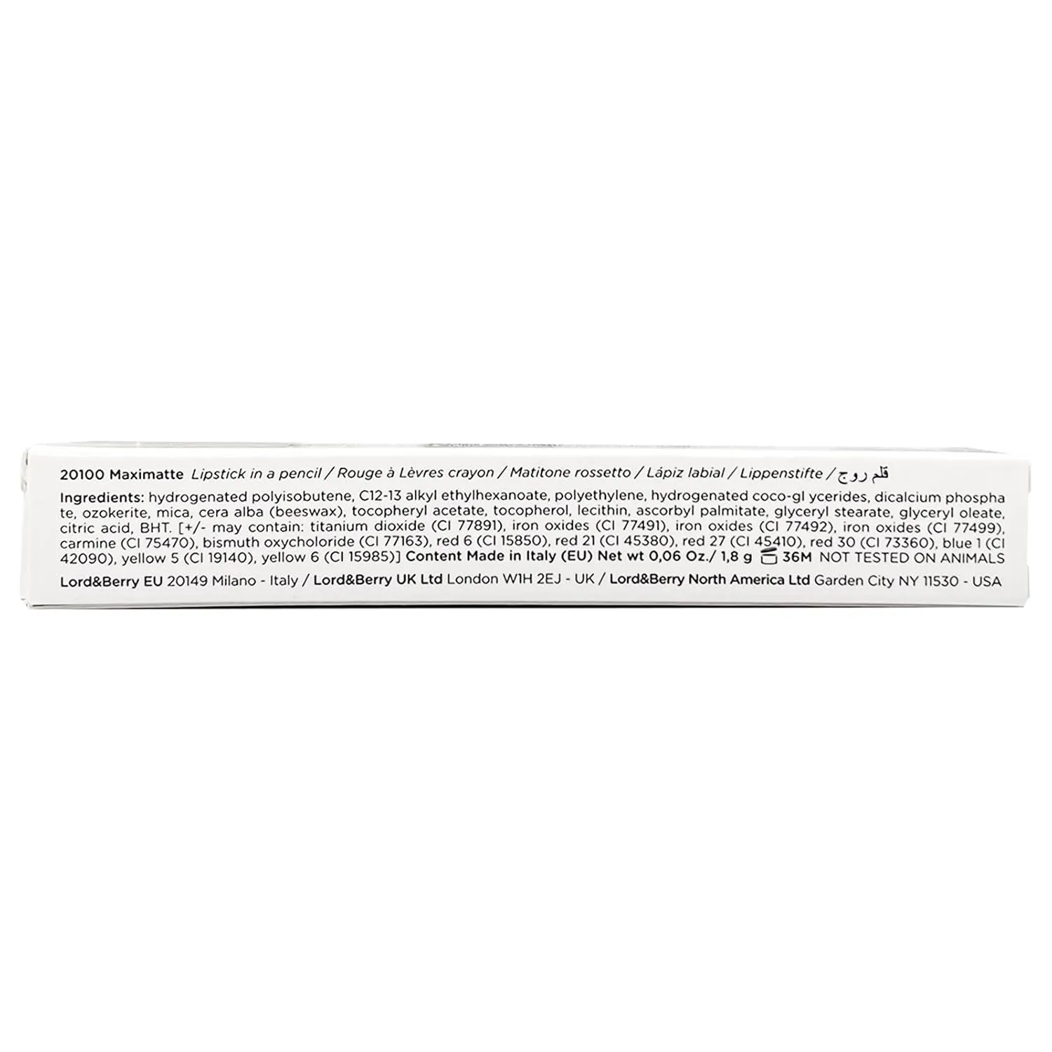 Lord & Berry MAXIMATTE Crayon Matte Lipsticks Intense Color With Soft & Creamy Touch Enriched With Vitamin E Hydrating Long Lasting Lipstick For Women, Vegan & Cruelty Free Makeup