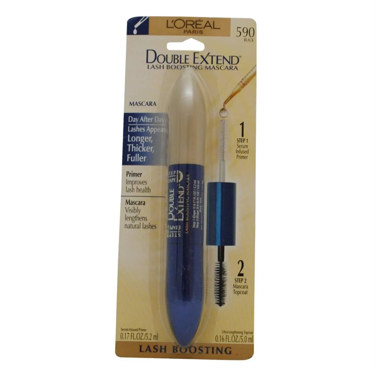 L'Oreal Paris Double Extend Lash Boosting Mascara, Black, 0.33 -Fluid Ounce