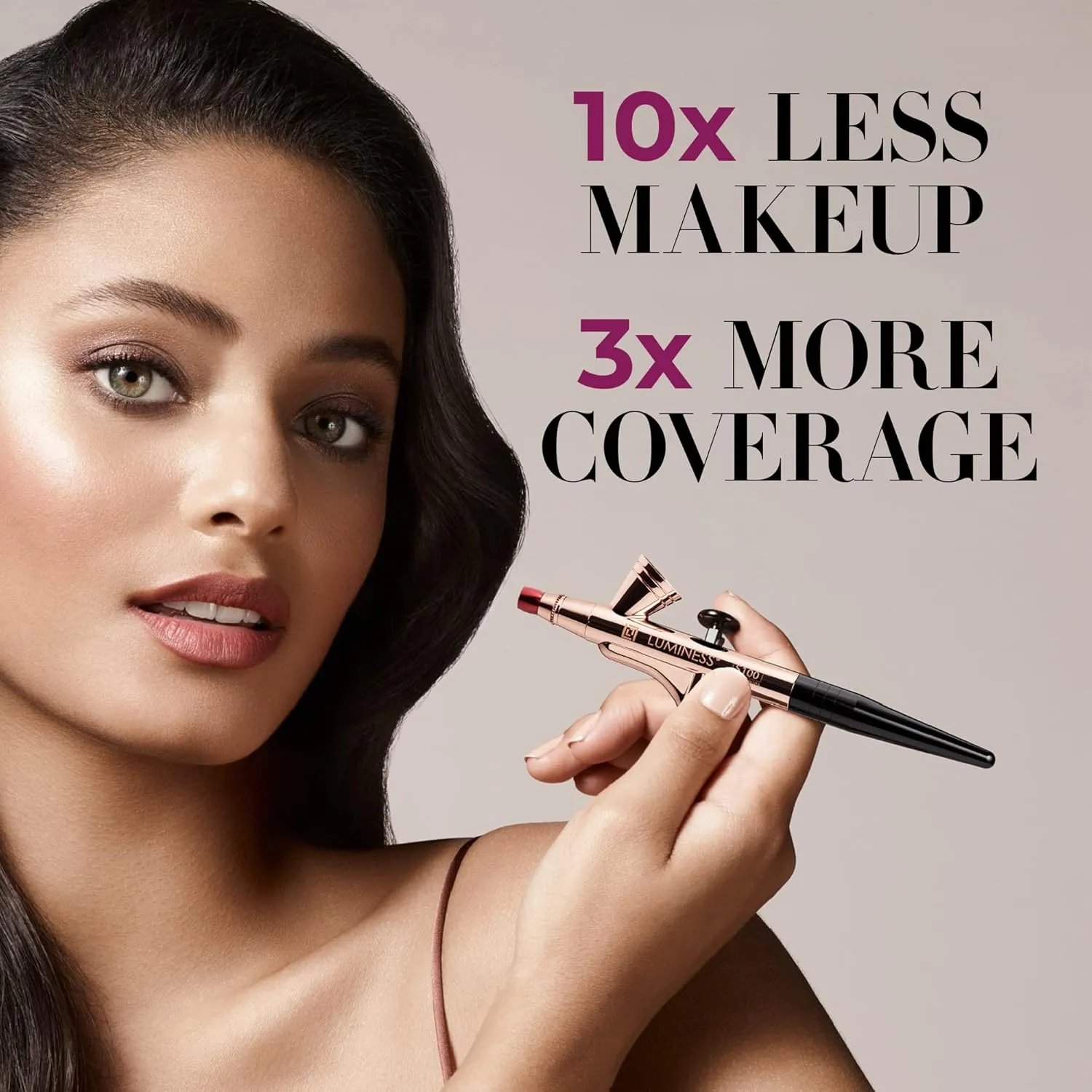 Luminess Air Icon Pro Airbrush System with 4-Piece Foundation Starter Kit, Deep Coverage - Quick, Easy & Long Lasting Application - Includes Silk 4-In-1 Foundation, Highlighter and Blush