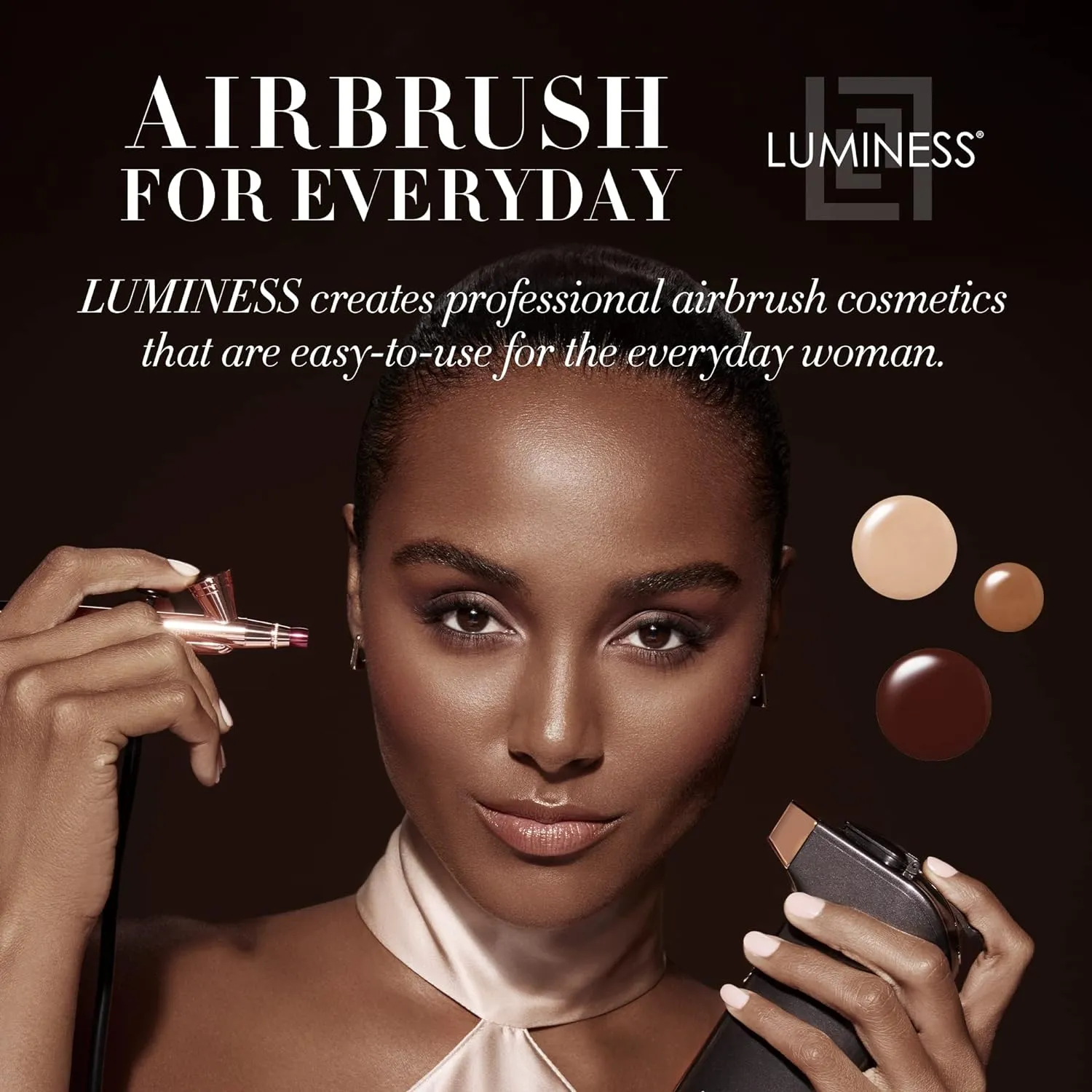 Luminess Air Icon Pro Airbrush System with 4-Piece Foundation Starter Kit, Fair Coverage - Quick, Easy & Long Lasting Application - Includes Silk 4-In-1 Foundation, Highlighter and Blush