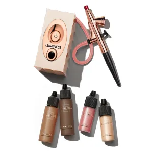 Luminess Air Icon Pro Airbrush System with 4-Piece Foundation Starter Kit, Rich Coverage - Quick, Easy & Long Lasting Application - Includes Silk 4-In-1 Foundation, Highlighter and Blush