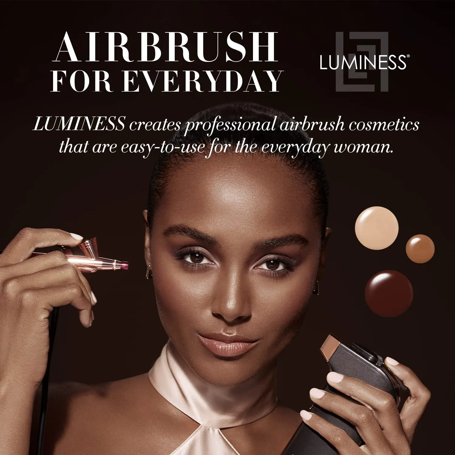 Luminess Air Silk 4-In-1 Airbrush Foundation- Foundation, Shade 060 (.5 Fl Oz) - Sheer to Medium Coverage - Anti-Aging Formula Hydrates and Moisturizes - Professional Makeup Kit for Cordless Air Brush