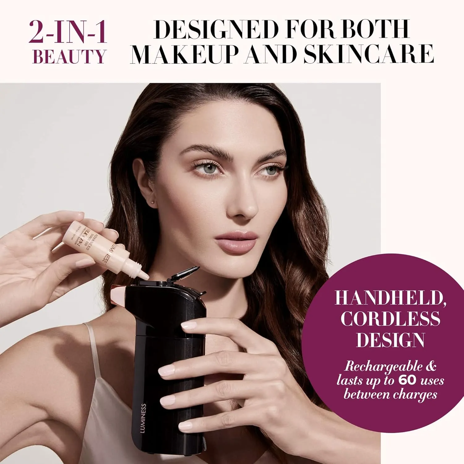 Luminess BREEZE DUO Airbrush Makeup System, Tan Coverage – 9-Piece Kit includes 2x Silk Airbrush Foundation, Apricot Shade Blush, Glow Highlighter, Moisturizer Primer, and Airbrush Cleaning Solution