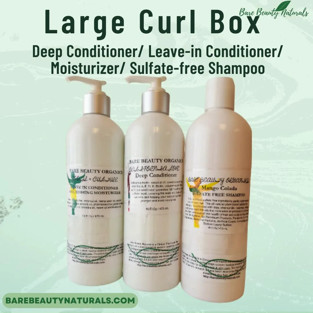 Luxurious CURL Hydration Kit - Deep Conditioning, Oil-Infused Leave-In, Sulfate-Free Shampoo (16 oz each)