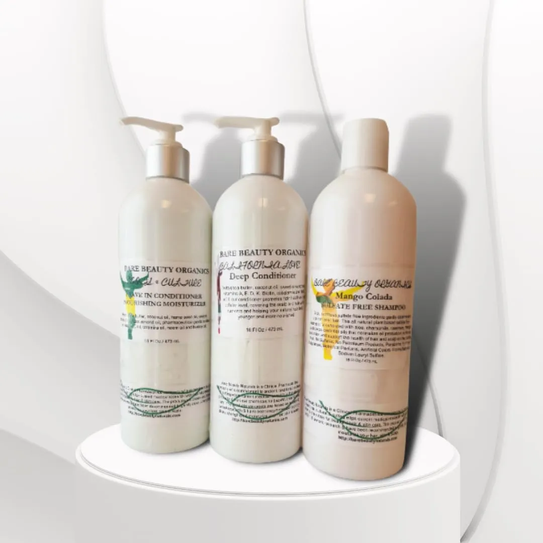 Luxurious CURL Hydration Kit - Deep Conditioning, Oil-Infused Leave-In, Sulfate-Free Shampoo (16 oz each)