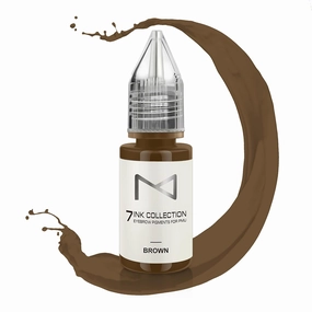 M - 7Ink Seven Colors Liquid Pigment Ink for Eyebrow Tattoo - Permanent Makeup Microblading Supplies Kit - Machine Use - Microshading - No Mixing Professionals Only -10ml (Single, Brown)