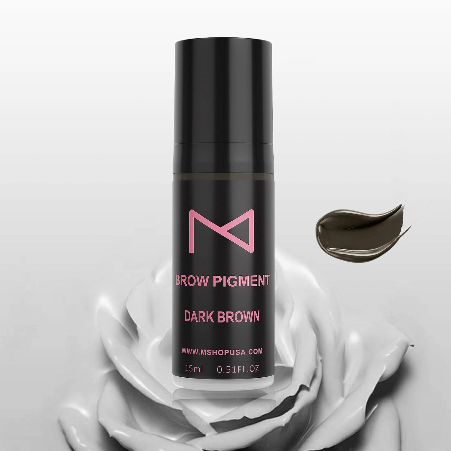 M Brow Semi Cream Pigment By Mellie Microblading - For Eyebrows Powder Brows Manual & Machine Use - Medical Grade - No Mixing - For Professionals Only -15ml (DARK BROWN)