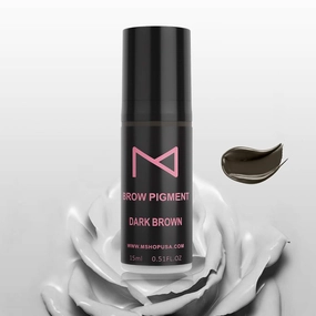 M Brow Semi Cream Pigment By Mellie Microblading - For Eyebrows Powder Brows Manual & Machine Use - Medical Grade - No Mixing - For Professionals Only -15ml (DARK BROWN)