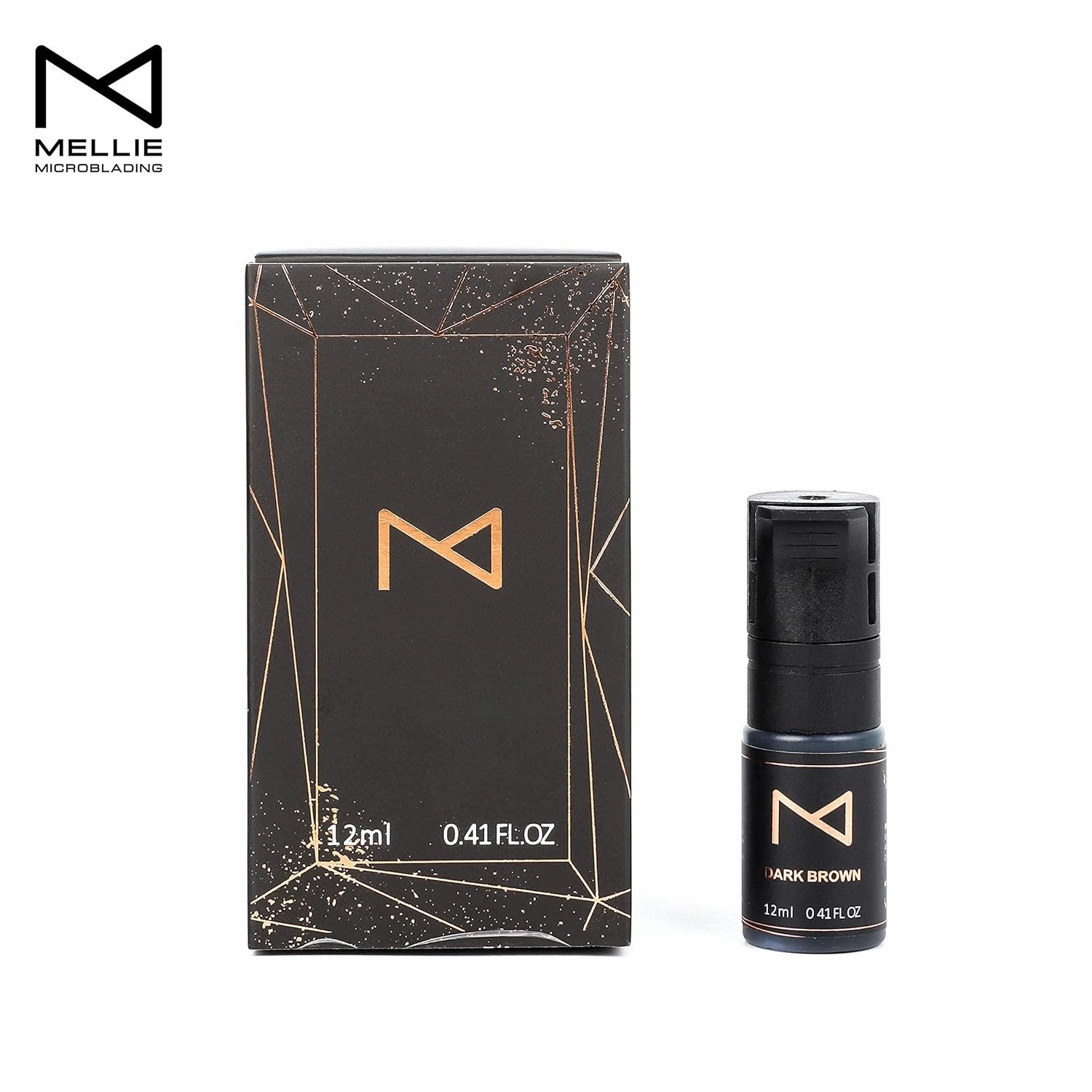 M Cosmetic Liquid Pigment for Eyebrow Powder Brows, Nano Brow, Shading Permanent Makeup - Machine Use - No Mixing - for Professionals Only -12ml (Dark Brown)