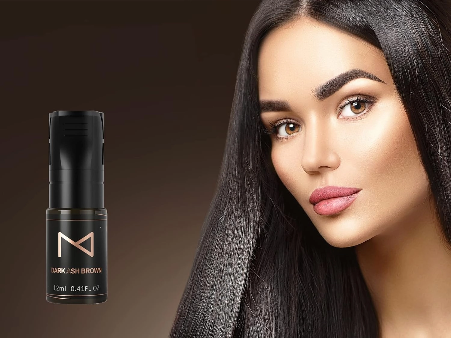 M Cosmetic LIQUID Pigment For Eyebrow Powder Brows, Nano Brow, Shading Permanent Makeup, Microblading - Machine Use - No Mixing - For Professionals Only -12ml (Dark Ash Brown)