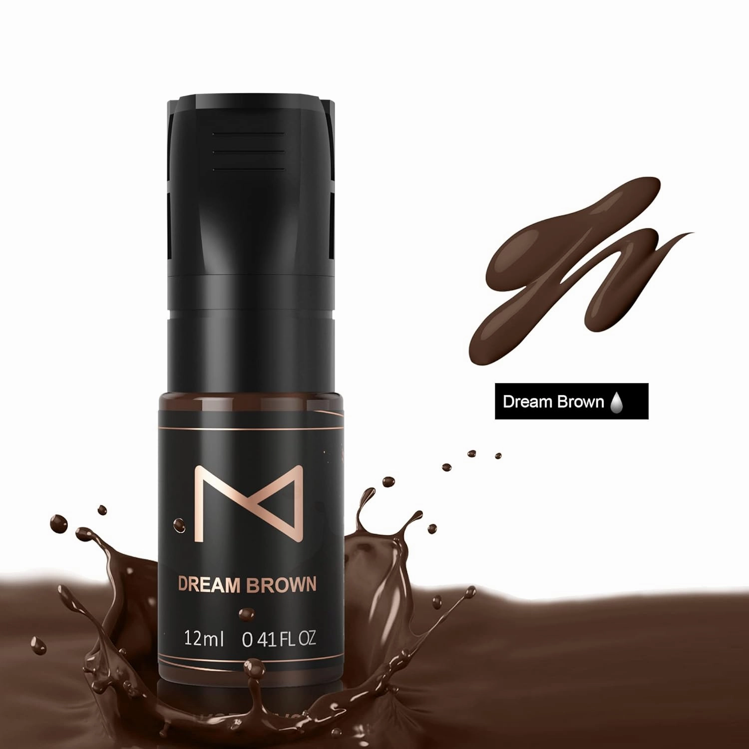 M Cosmetic LIQUID Pigment Ink For Eyebrow Powder Brows, Nano Brow, Shading Permanent Makeup, Microblading - Machine Use - No Mixing - For Professionals Only -12ml (Dream Brown)