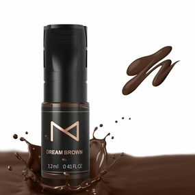 M Cosmetic LIQUID Pigment Ink For Eyebrow Powder Brows, Nano Brow, Shading Permanent Makeup, Microblading - Machine Use - No Mixing - For Professionals Only -12ml (Dream Brown)