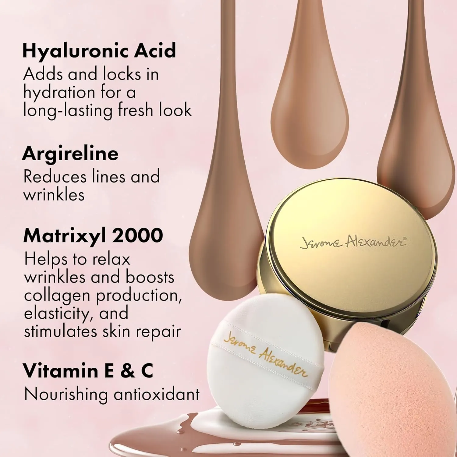 MagicMinerals AirCushion Foundation by Jerome Alexander, Cushion Foundation with Skincare Actives, Long-Lasting, Semi-Matte Finish, Full Buildable Coverage (Medium)