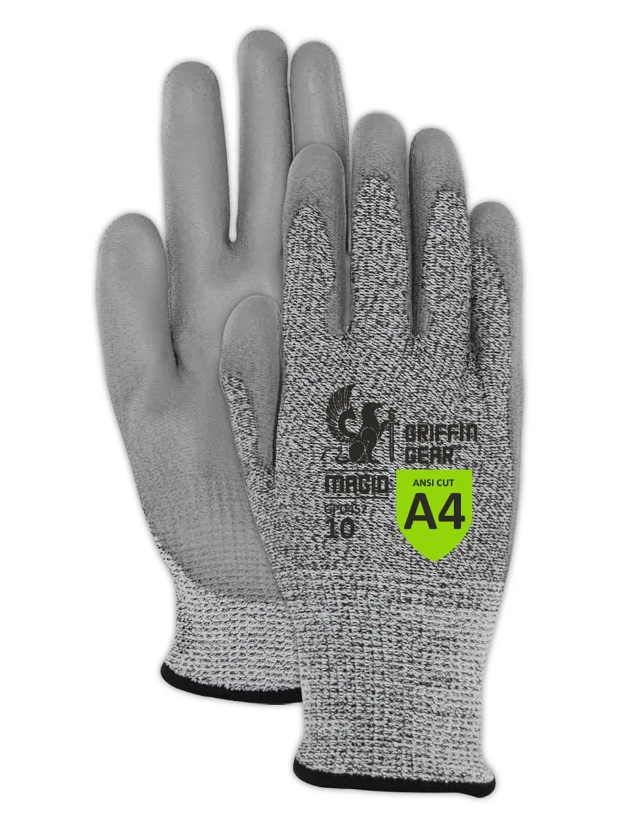 MAGID Griffin Gear ANSI A4 Liquid Repellent Nitrile Work Gloves , 12 Pairs, Size 8/Medium, GPD452