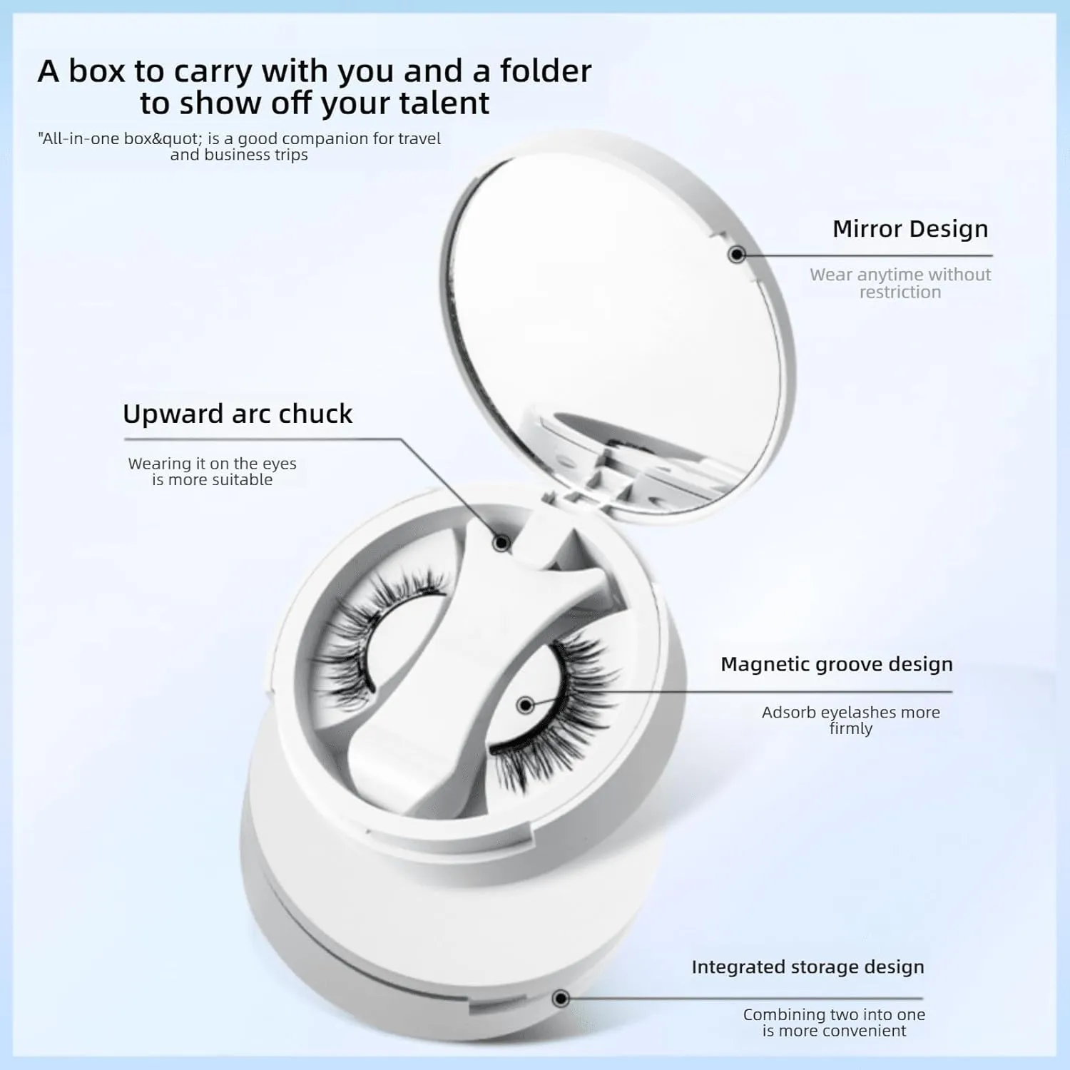 Magnetic Lashes with Applicator Magnetic Eyelashes Natural Look Clear Band Wispy Reusable Magnetic Eyelashes No Glue Needed Magnetic Lashes Without Eyeliner False Eyelashes (Natural Simple)