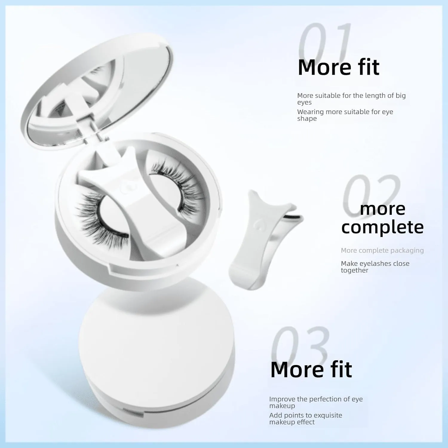 Magnetic Lashes with Applicator Magnetic Eyelashes Natural Look Clear Band Wispy Reusable Magnetic Eyelashes No Glue Needed Magnetic Lashes Without Eyeliner False Eyelashes (Natural Simple)