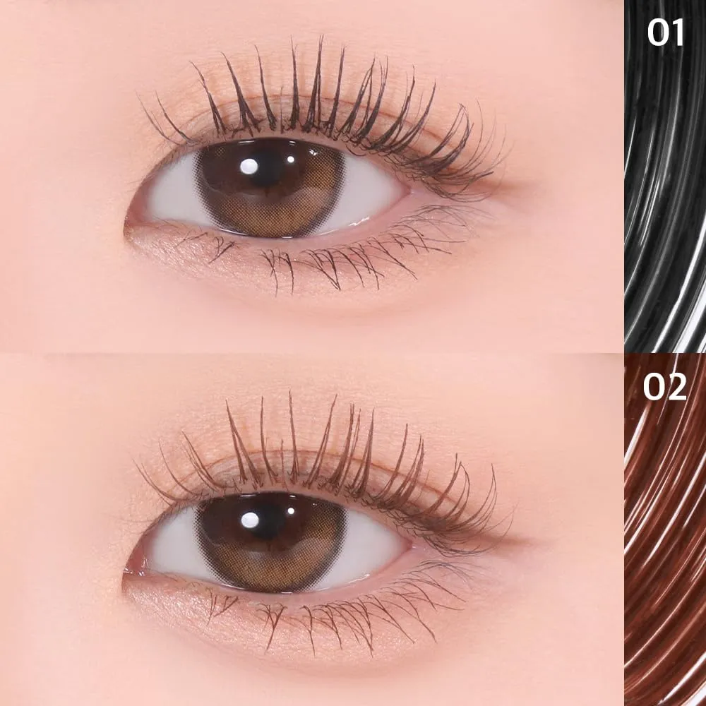 Mak-Cara Skinny Long & Curl Waterproof Mascara, no smudging from water, swear and oil (Choco Brown, 0.17 oz)
