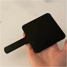 Make Up Mirror Simple Handle Mirror Portable Makeup Mirror Handheld Makeup Mirror Small Mirror Black Square Makeup Mirror Mirror for Desk