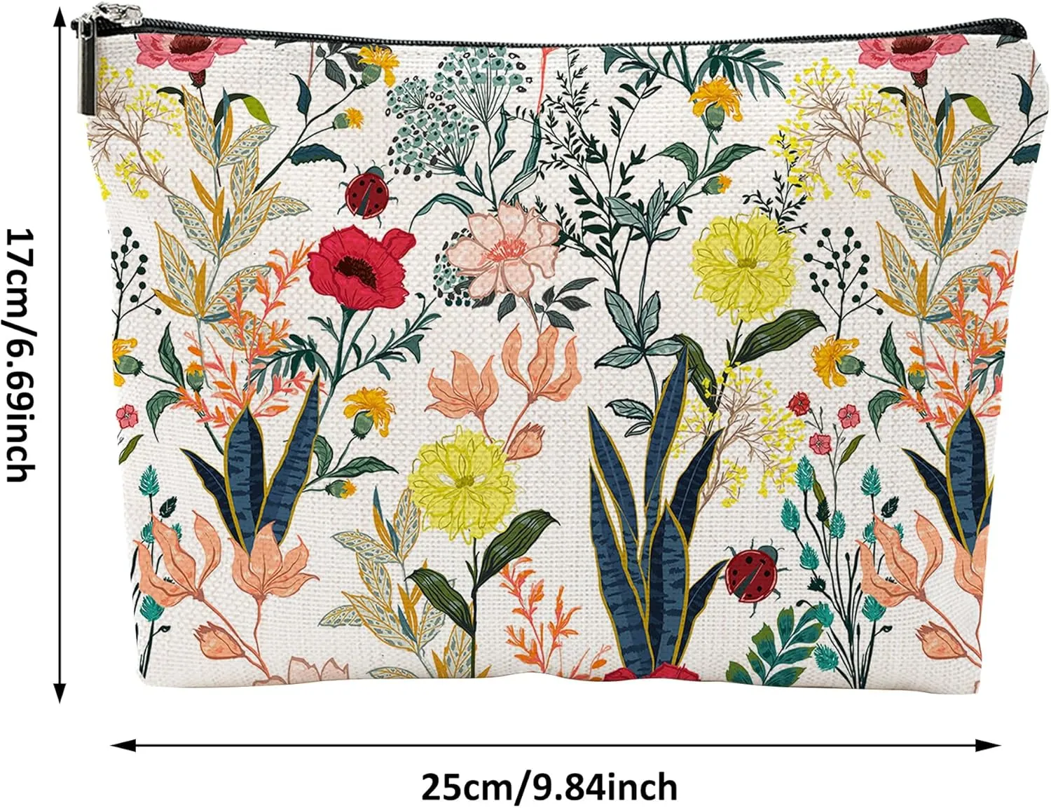 Makeup Bag Blooming Flower Cosmetic Bag Mini Portable Travel Toiletry Bag Organizer Makeup Brushes Aesthetic Accessories Waterproof Storage Bag for Women