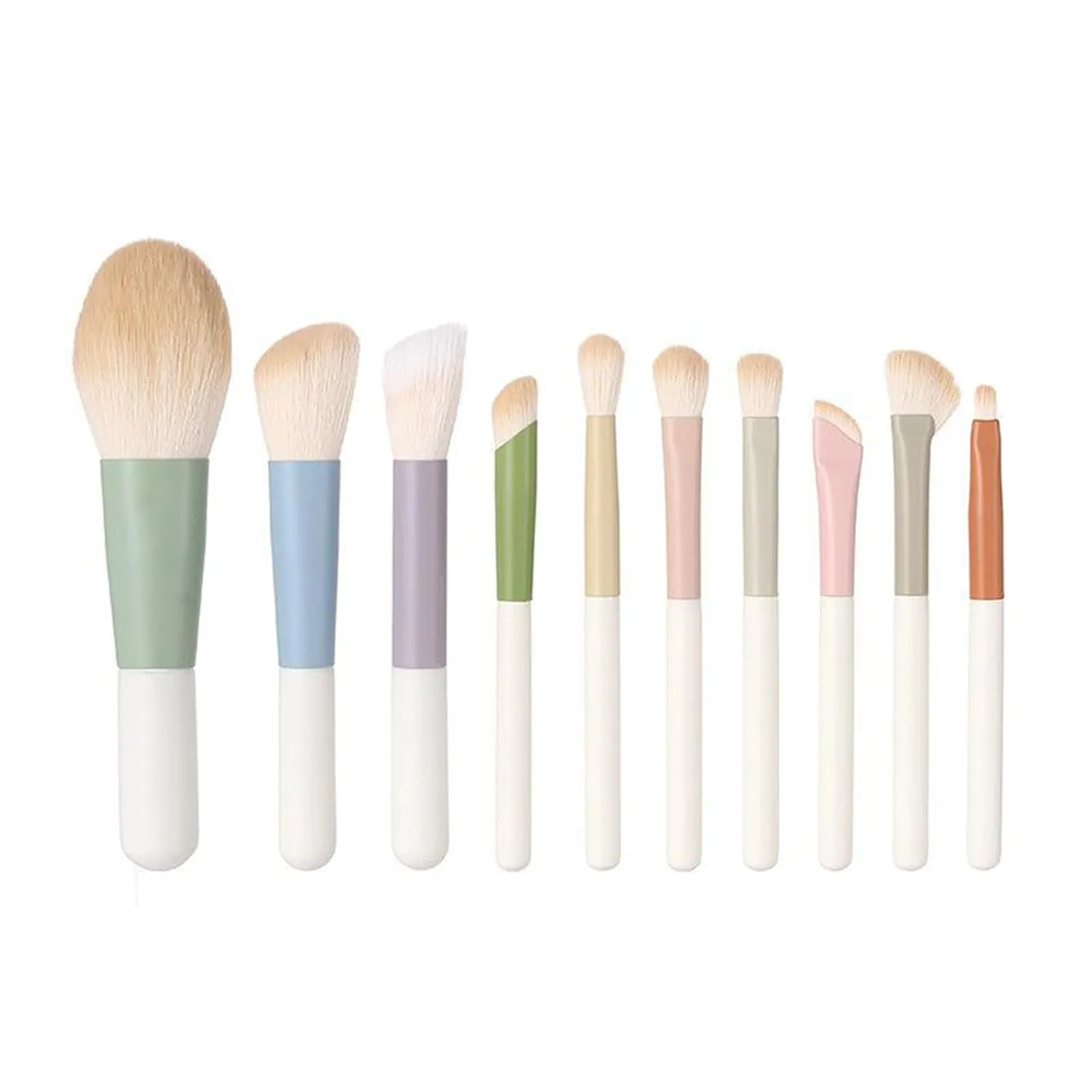 Makeup Brush Set, 10 Pcs Makeup Brushes, MINI Travel Makeup Brush Set for Foundation, Concealer, Blush and Eyeshadow Brush (10Brushes& Bucket)