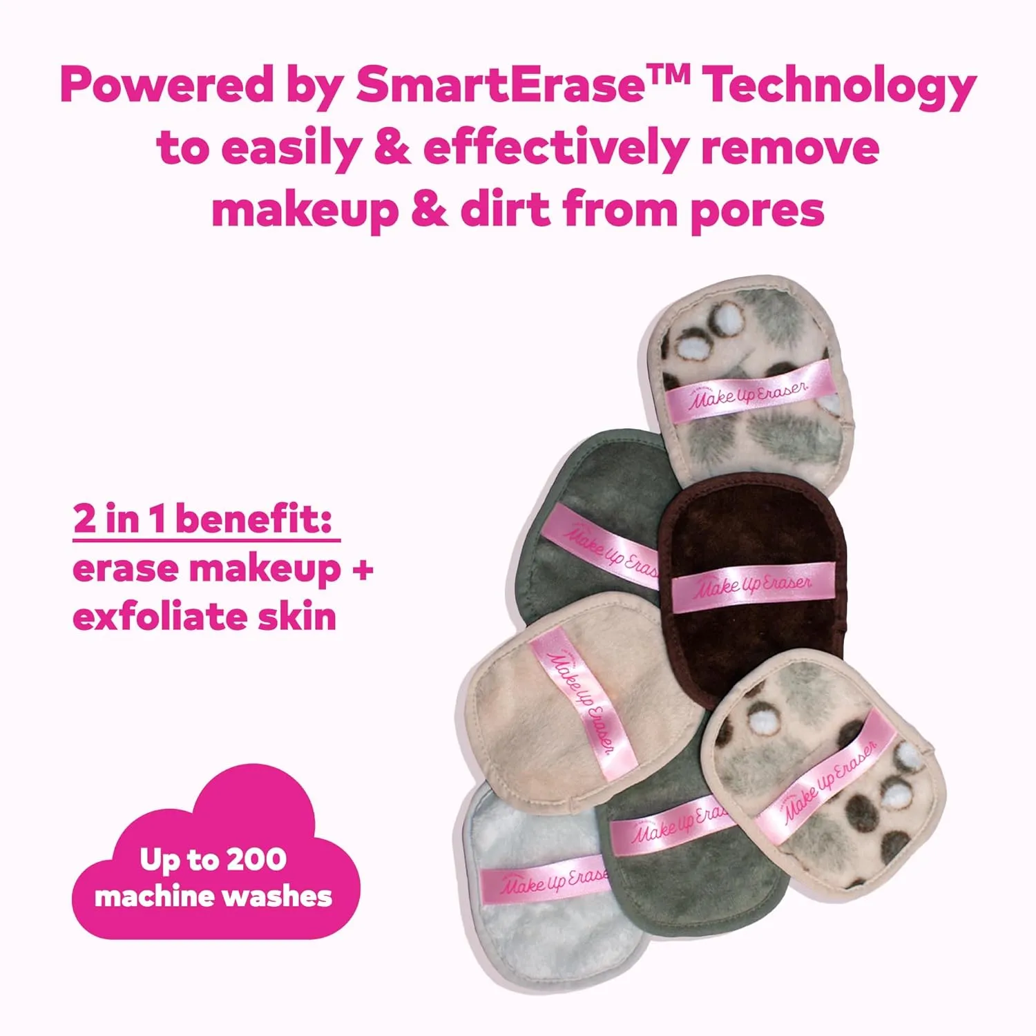 Makeup Eraser The Original, 7-Day Set, Erase All Makeup with Just Water, Including Waterproof Mascara, Eyeliner, Foundation, Lipstick, Sunscreen, and More!