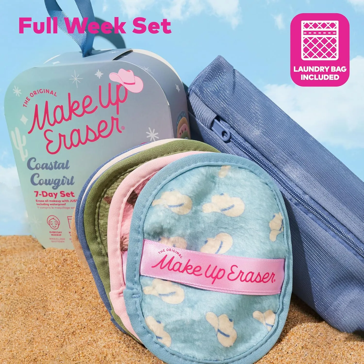 Makeup Eraser The Original, 7-Day Set, Erase All Makeup with Just Water, Including Waterproof Mascara, Eyeliner, Foundation, Lipstick, Sunscreen, and More!
