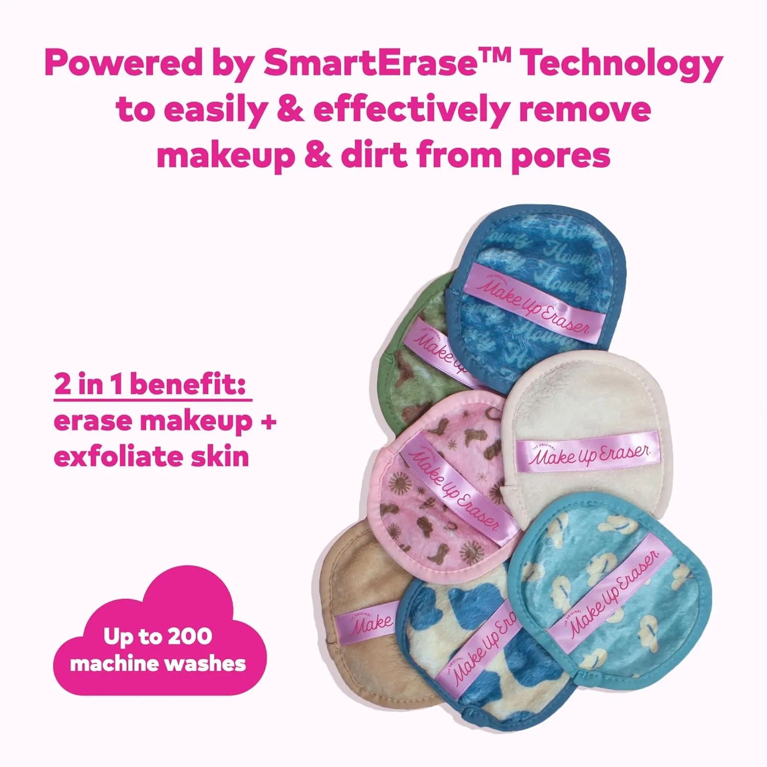 Makeup Eraser The Original, 7-Day Set, Erase All Makeup with Just Water, Including Waterproof Mascara, Eyeliner, Foundation, Lipstick, Sunscreen, and More!
