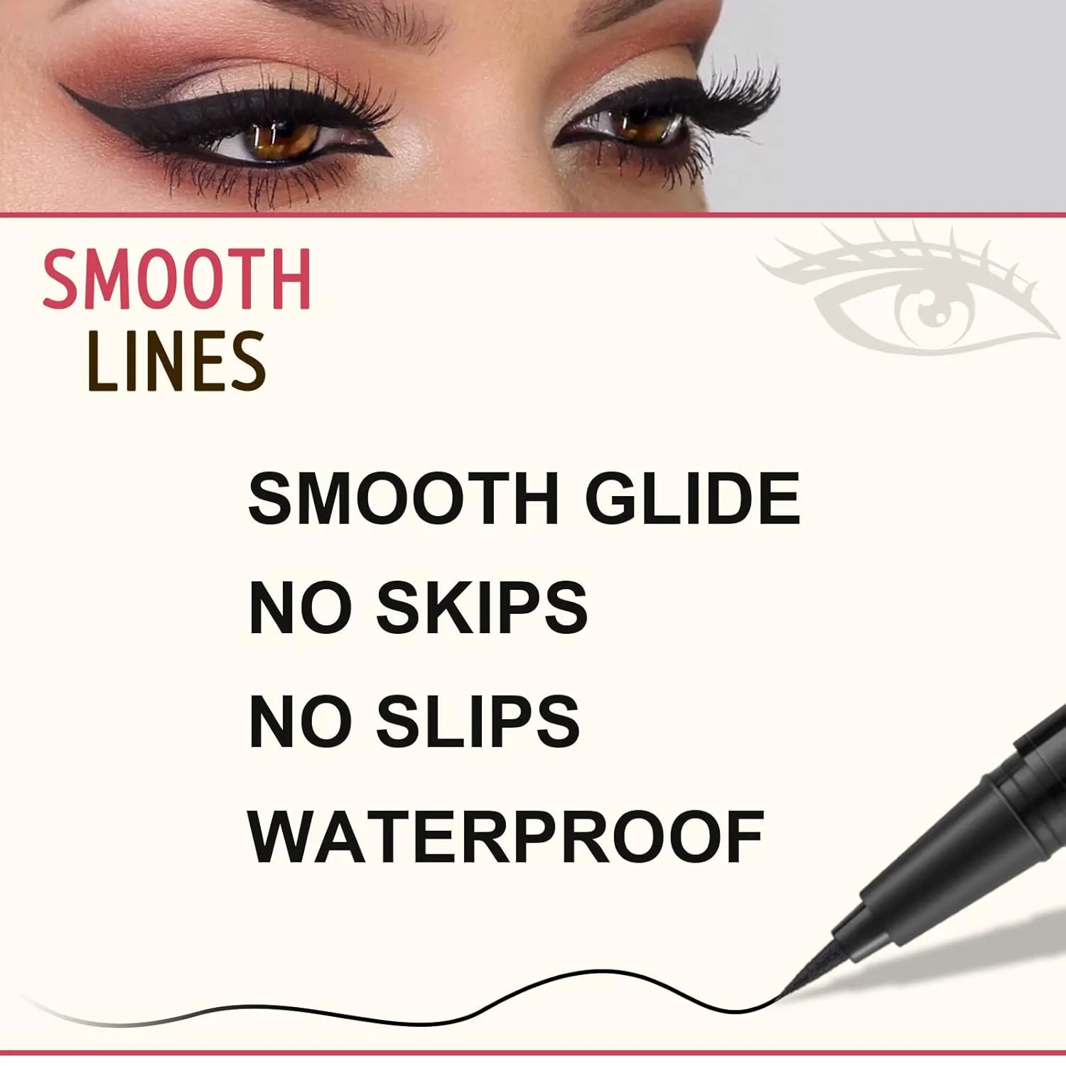 Makeup Kit with 4 Tip Waterproof Microblading Eyebrow Pencil, Eyeliner, Pomade and Dual-ended Eyebrow Brush - Black