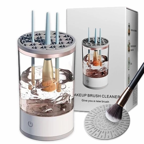 Makeup Brush Cleaner Machine, Upgraded Portable Electric Makeup Brush Cleaner Machine, Automatic Cosmetic Brush Cleaner for Quick & Efficient Cleaning, Suitable for All Brush Sizes